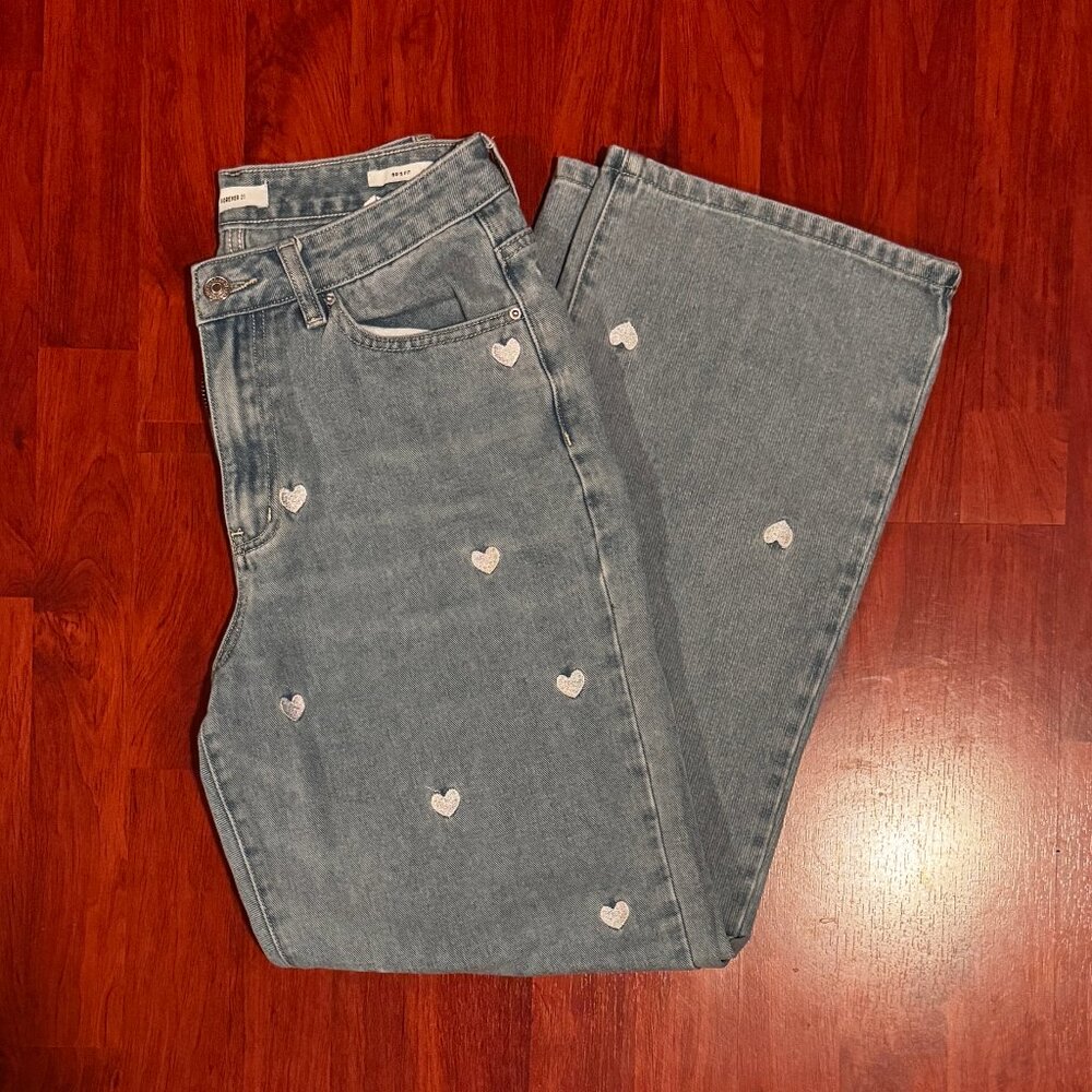 Forever 21 Heart Emboridered Jeans